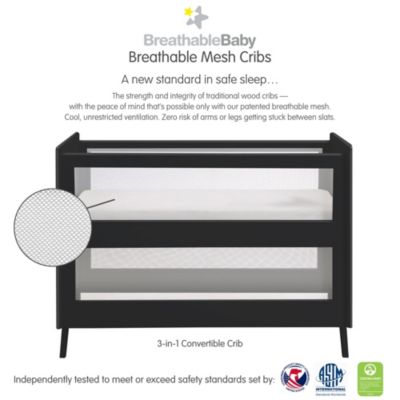 Breathable Mesh 3-in-1 Convertible Crib — Greenguard Gold Certified
