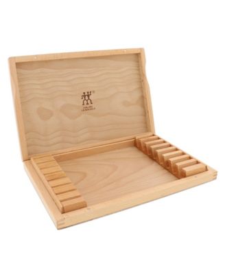 Contemporary 8-pc Stainless Steel Steak Knife Set w Wood Presentation Case