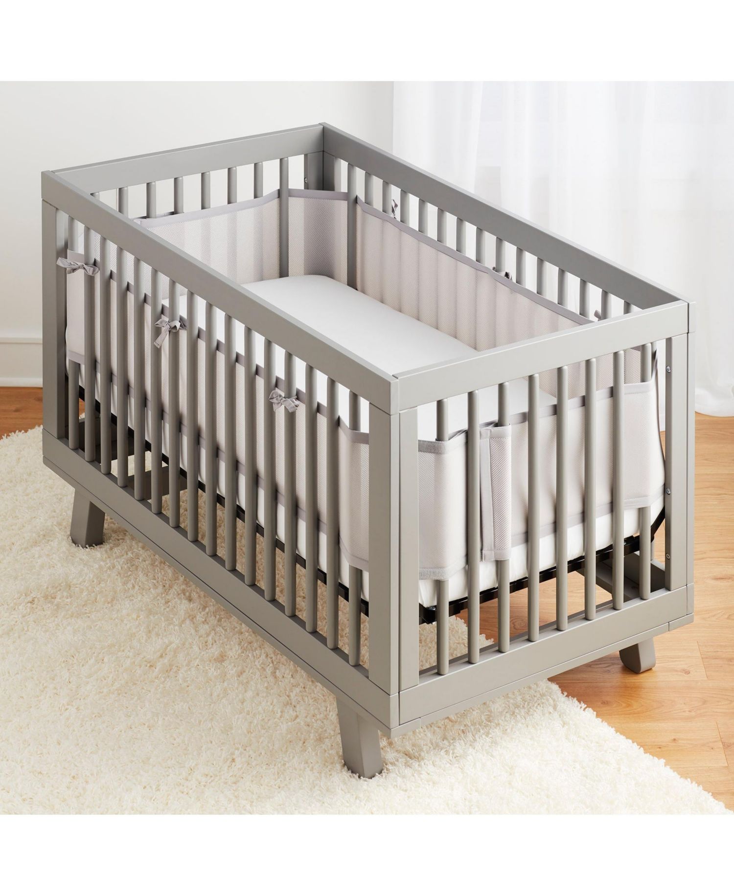 Breathable Mesh Liner for Full-Size Cribs, Classic 3mm Mesh (Size 4FS Covers 3 or 4 Sides)