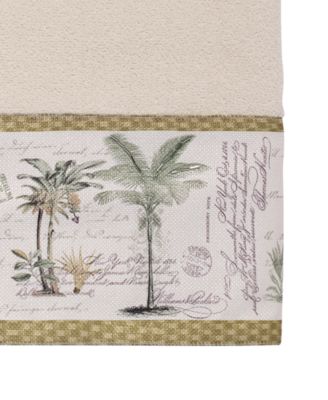 Colony Palm Tree Bordered Cotton Bath Towel, 27" x 50"