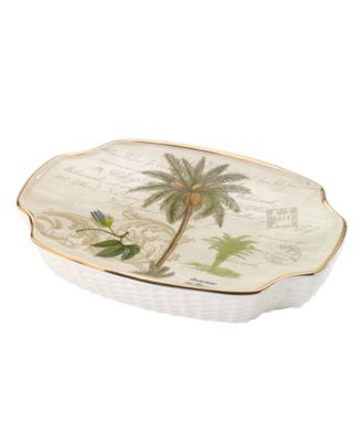 Colony Palm Tree Textured Ceramic Soap Dish