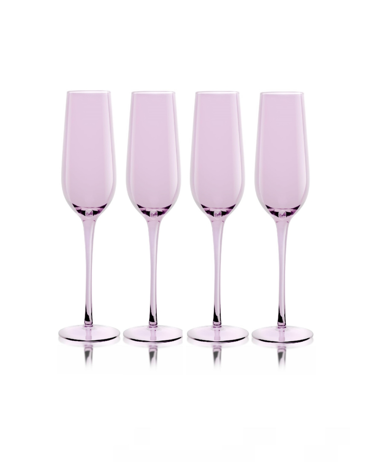 Qualia Glass Carnival Champagne Flutes, Set Of 4 In Purple