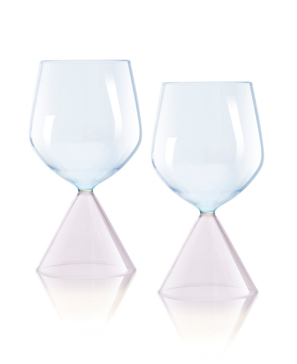 Qualia Glass Venice Wine Glasses, Set Of 2 In Amethyst,blue