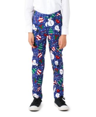 Big Boys Christmas Snowman Button Closure Suit Set