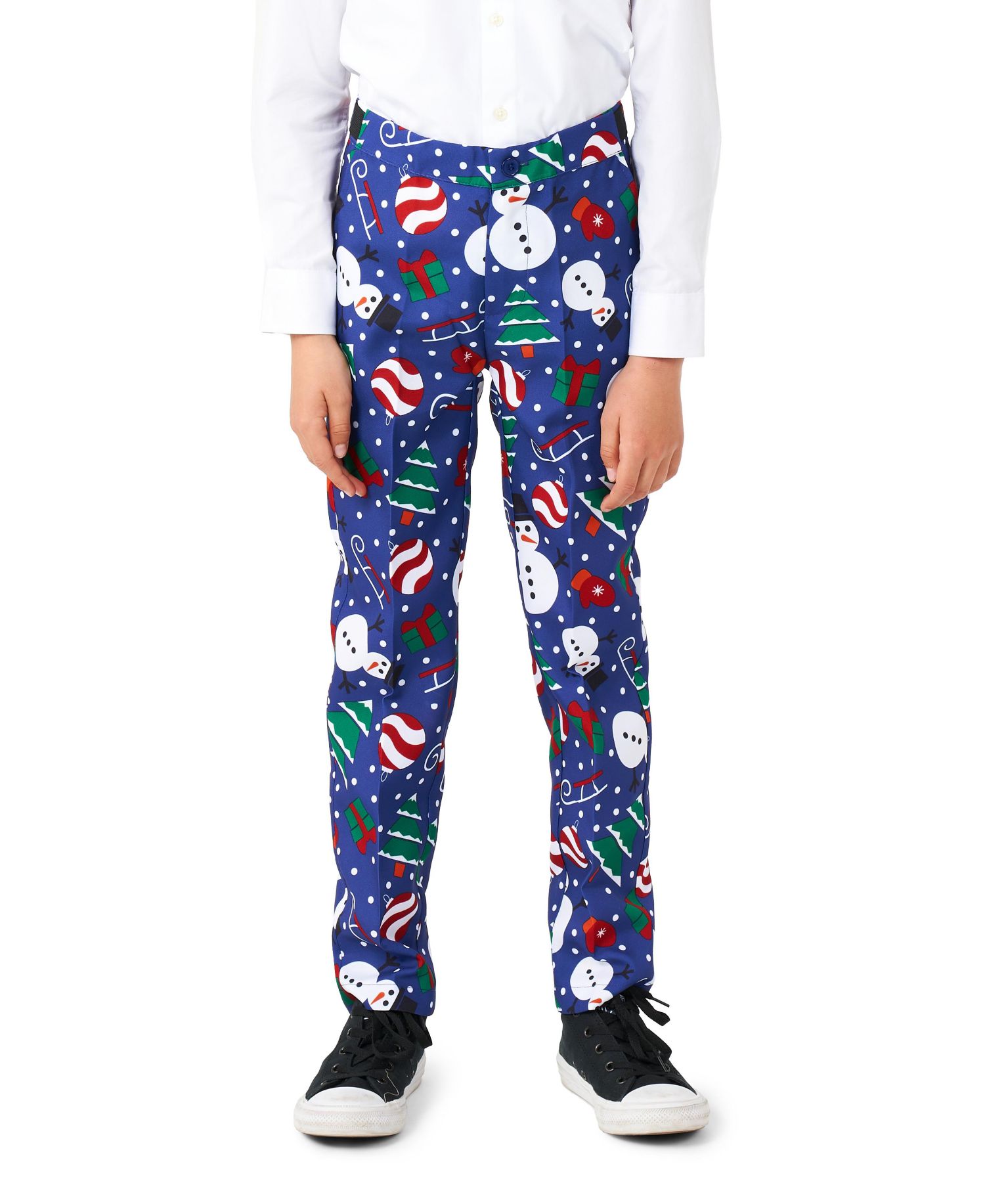 Big Boys Christmas Snowman Button Closure Suit Set