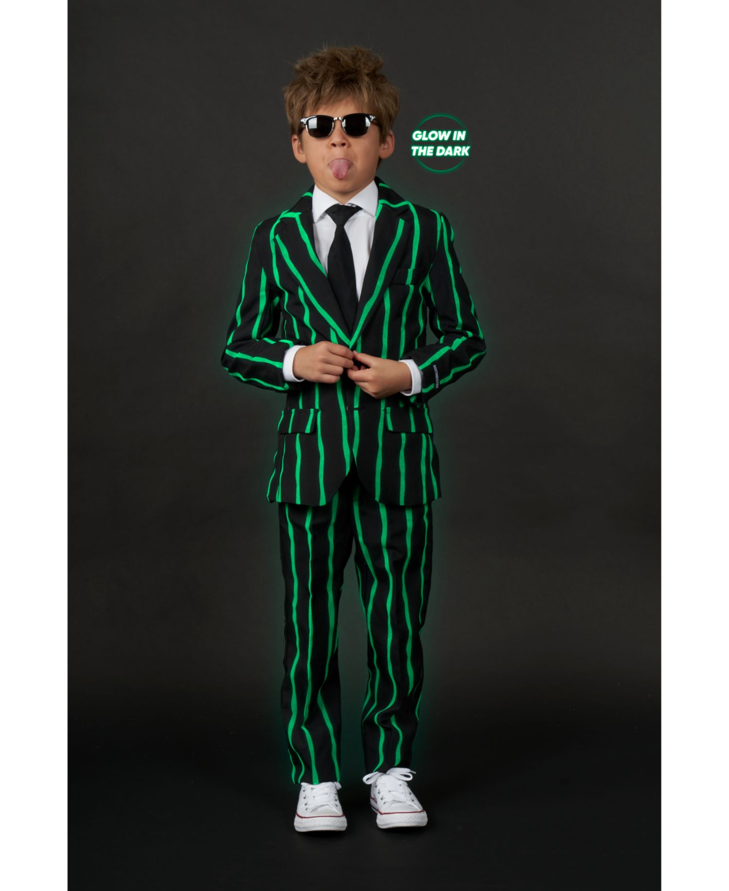 Big Boys Oversized Pinstripe Button Closure Suit Set