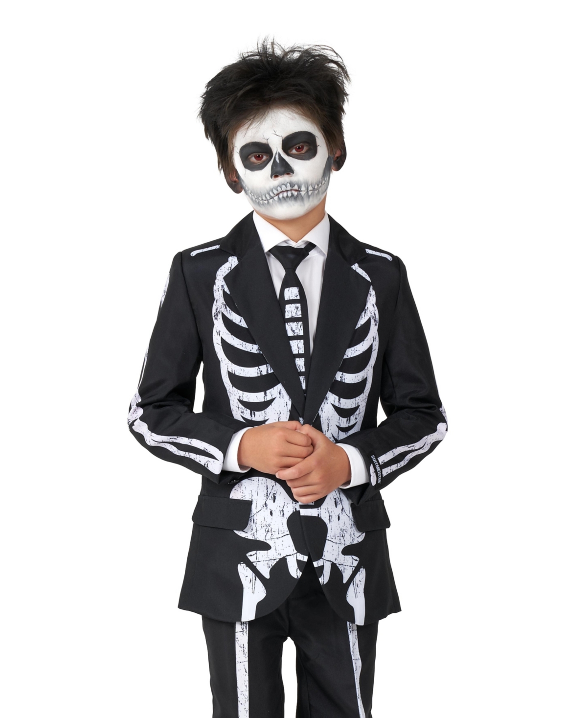 Suitmeister Big Boys Skeleton Grunge Button Closure Suit Set