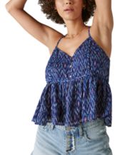 Lucky Brand Women's Embroidered Peasant Swing Tank Top - Macy's