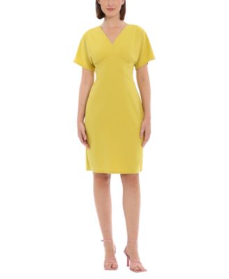 Donna Morgan - Women's V-Neck Draped Sleeve Sheath Dress