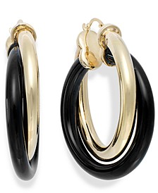 Onyx Twist Hoop Earrings (25-3/4 ct. t.w.) in 14k Gold over Resin