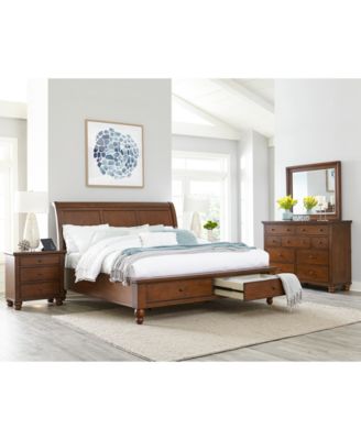 CLOSEOUT! Cambridge Brown Sleigh Storage Queen Bed 