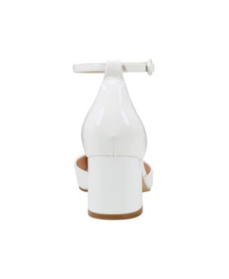 Women's Lets Add Square Toe Block Heel Ankle Strap Pumps