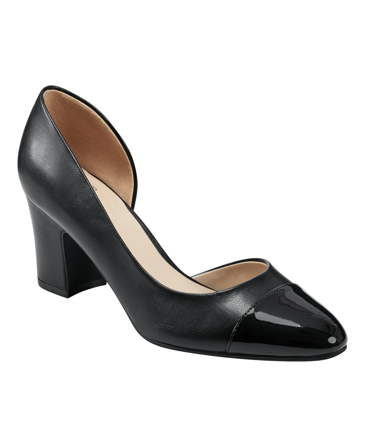 Women's Laynier Almond Toe Side D'Orsay Block Heel Pumps - Black Multi