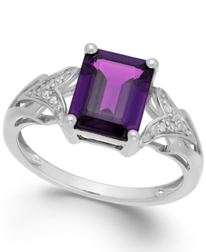 image of Amethyst (2 ct. t.w.) and Diamond Accent Ring in 14k White Gold