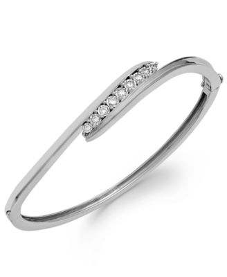 Diamond Swirl Bangle Bracelet in Sterling Silver 1 4 ct. t.w