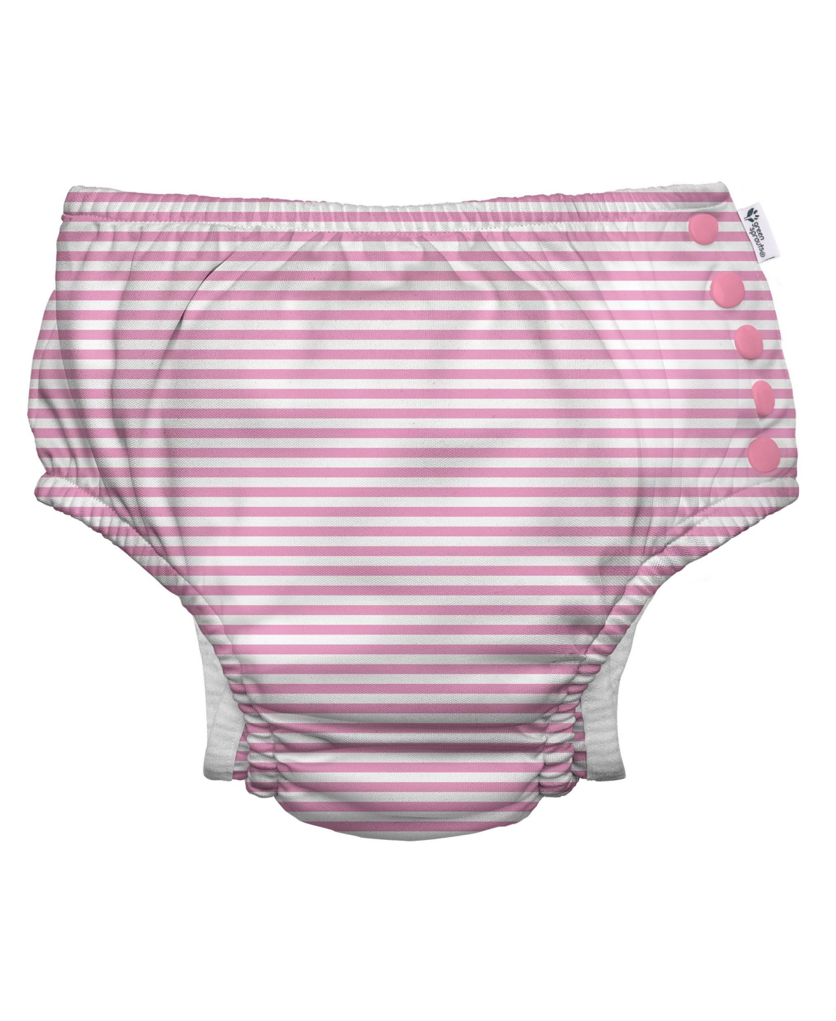 Green Sprouts Baby Girls Snap Swim Diaper In Light Pink Pinstripe