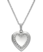 Macy's Sterling Silver Four Photo Engraved Locket Necklace