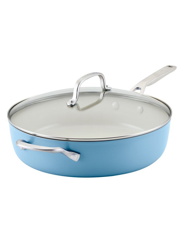 KitchenAid Hard Anodized 5qt Nonstick Ceramic Saute Pan with Lid - Blue Velvet