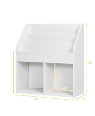 Kids Wooden Bookshelf Bookcase Children Toy Storage Cabinet Organizer
