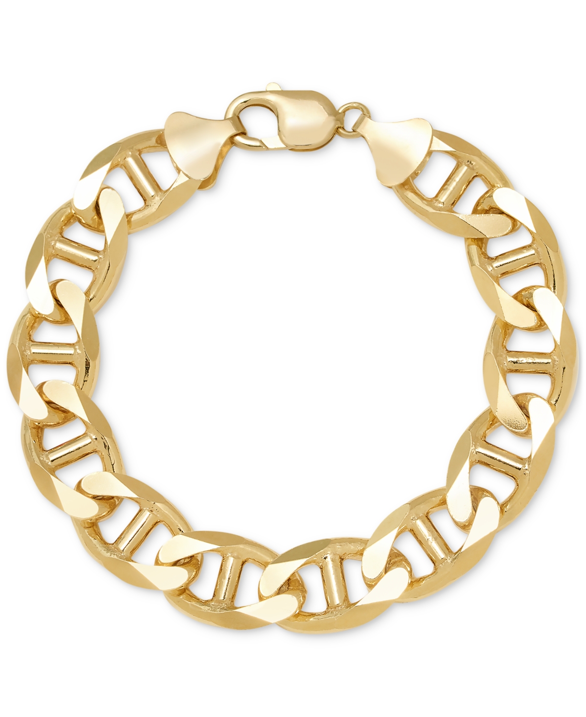 Macy's Men's Mariner Link Chain Bracelet (13.5mm) In 14k Gold-plated Sterling Silver In Gold Over Silver