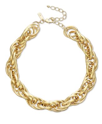 I.N.C. International Concepts - Twisted Chain Frontal Necklace, 17" + 3" extender