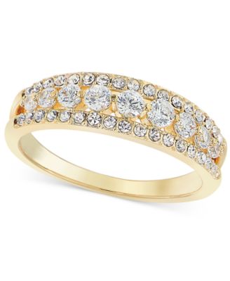 Charter Club - Gold-Tone Crystal & Cubic Zirconia Band Ring