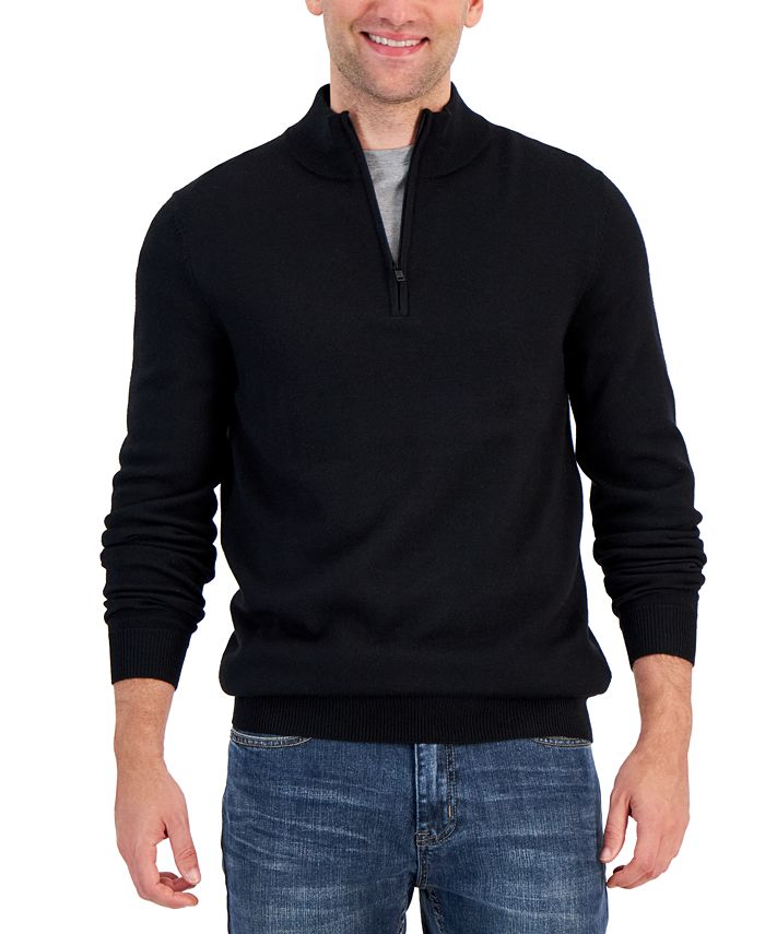 Alfani Men's Long-Sleeve Half-Zip Merino Sweater, Created for