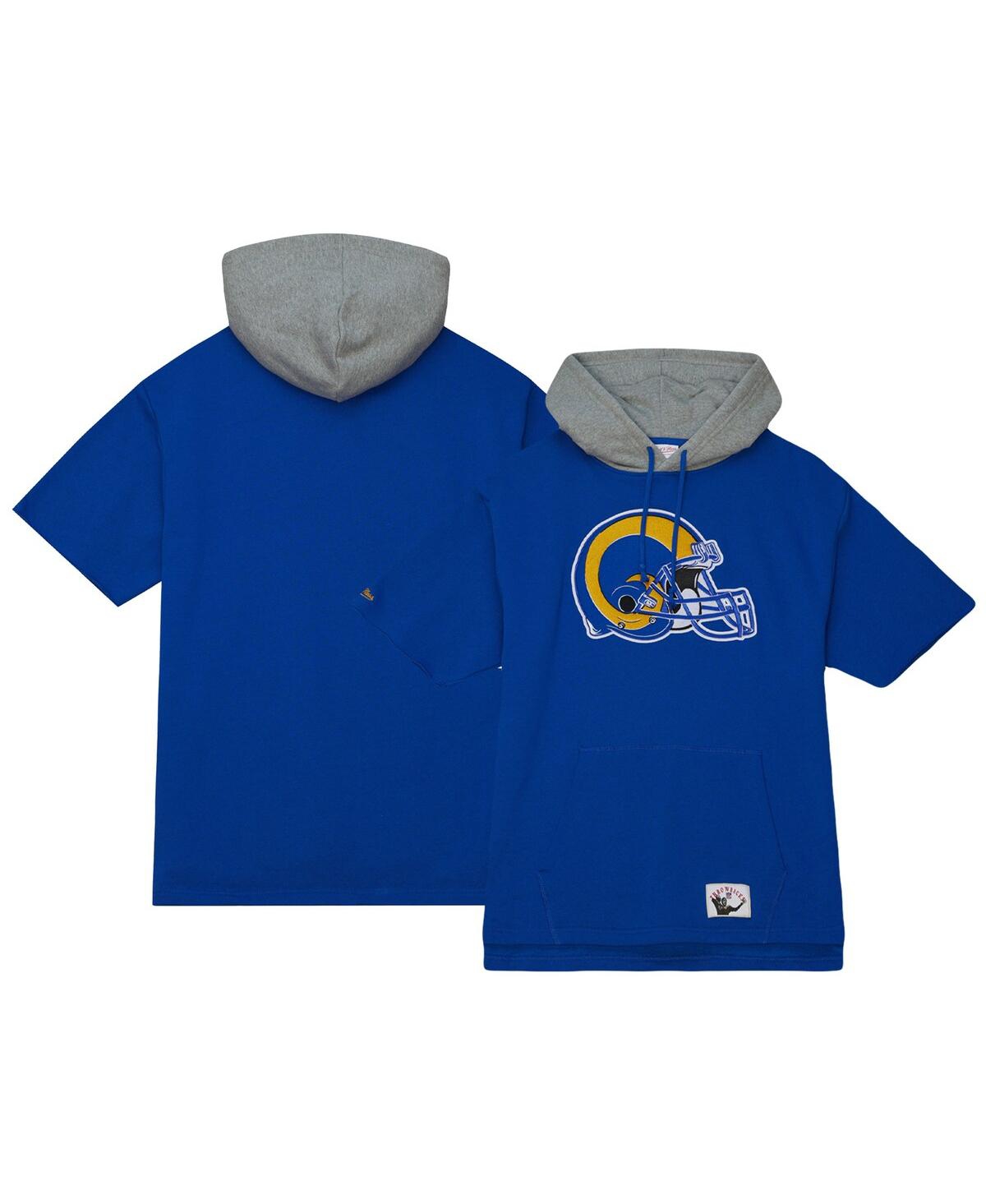 Mitchell & Ness Men's  Royal Los Angeles Rams Postgame Short Sleeve Hoodie