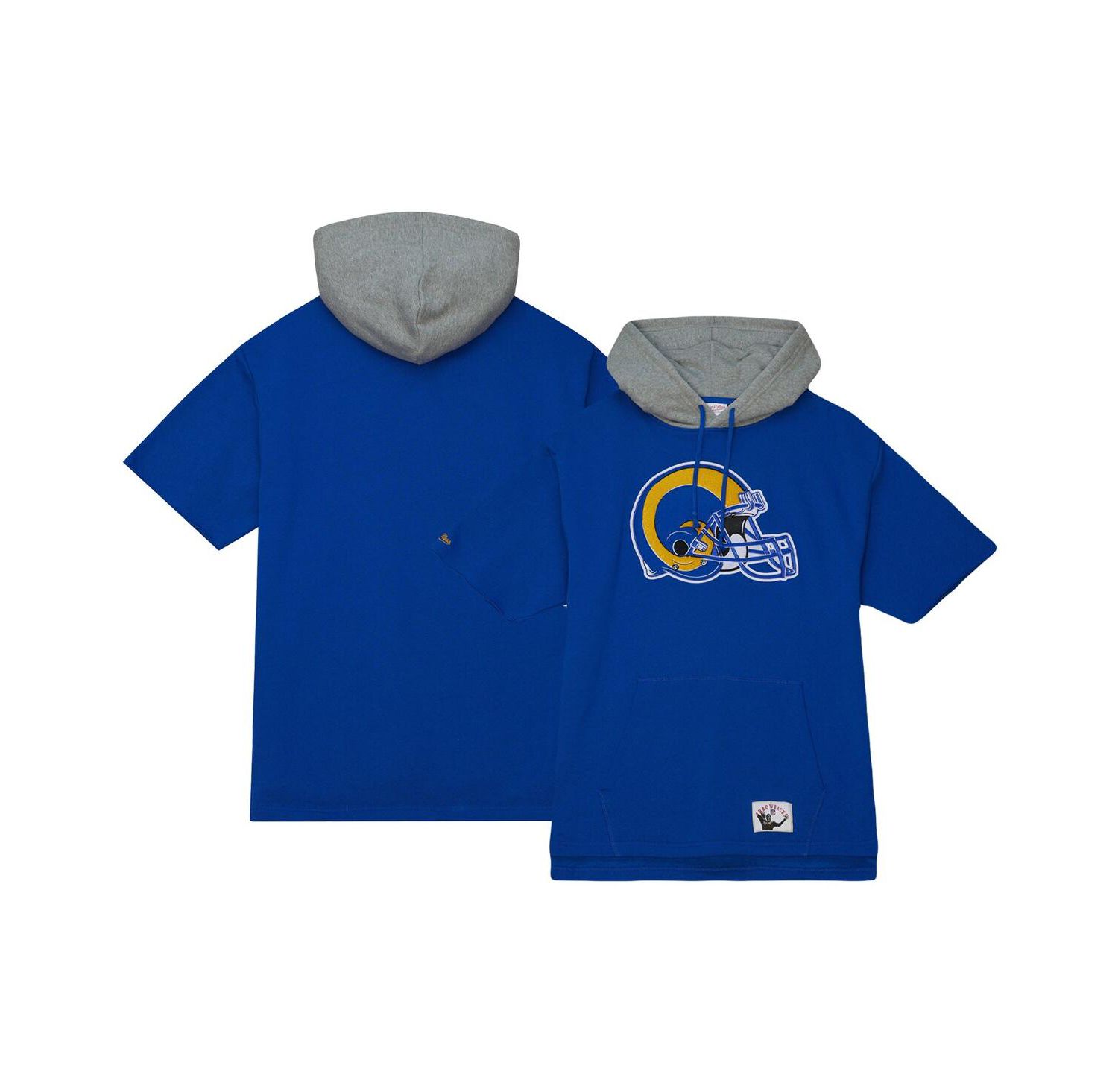 Men's Royal Los Angeles Rams Postgame Short Sleeve Hoodie