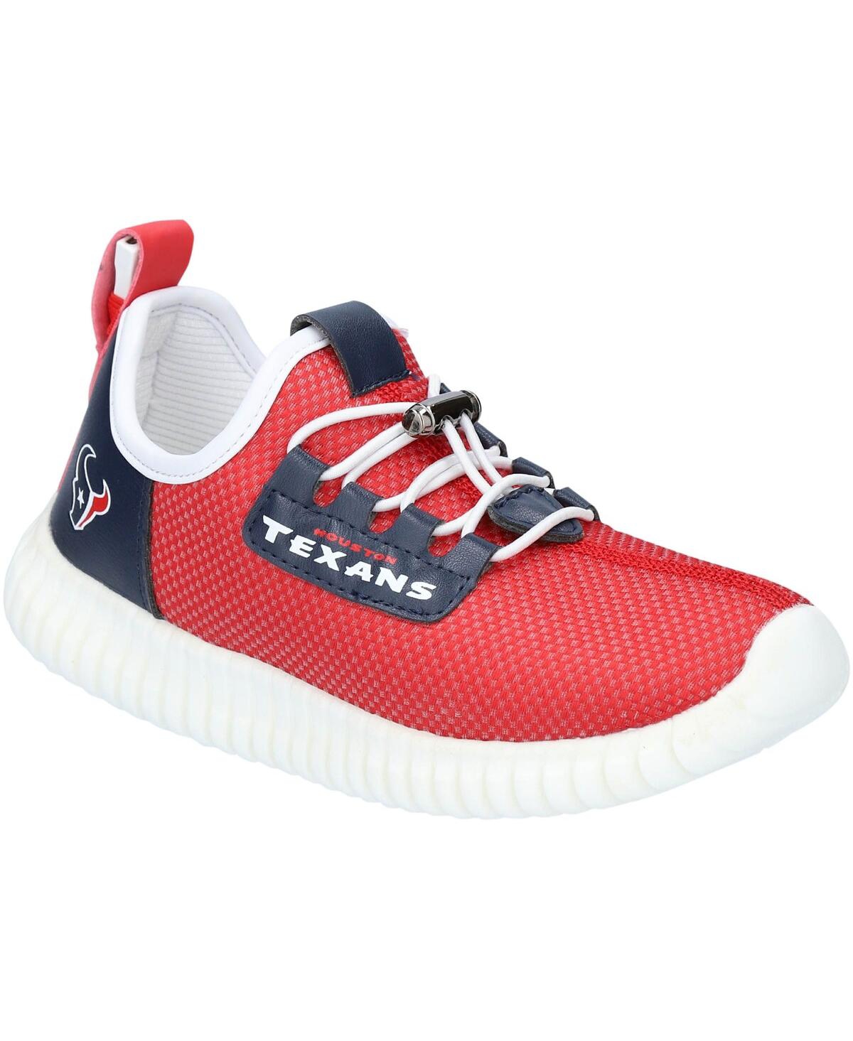 MATCH-UP YOUTH BOYS AND GIRLS HOUSTON TEXANS LOW TOP LIGHT-UP SHOES