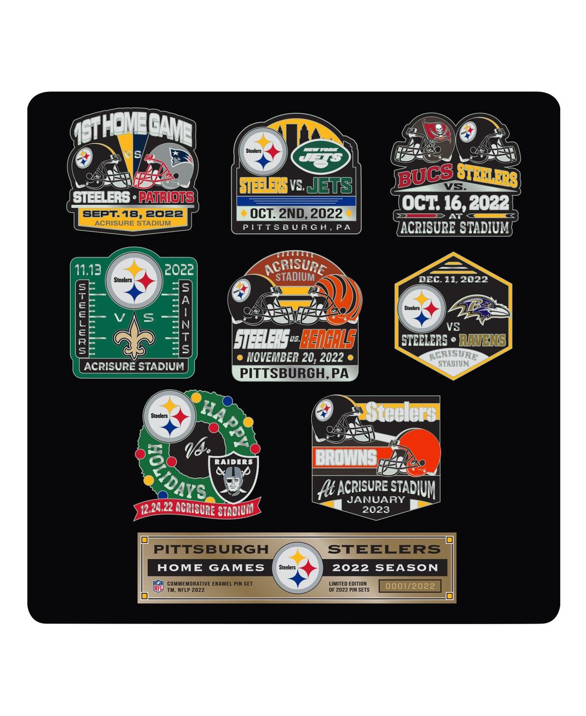 Mojo Licensing Pittsburgh Steelers 9-pack Collector Pin Set In Multi