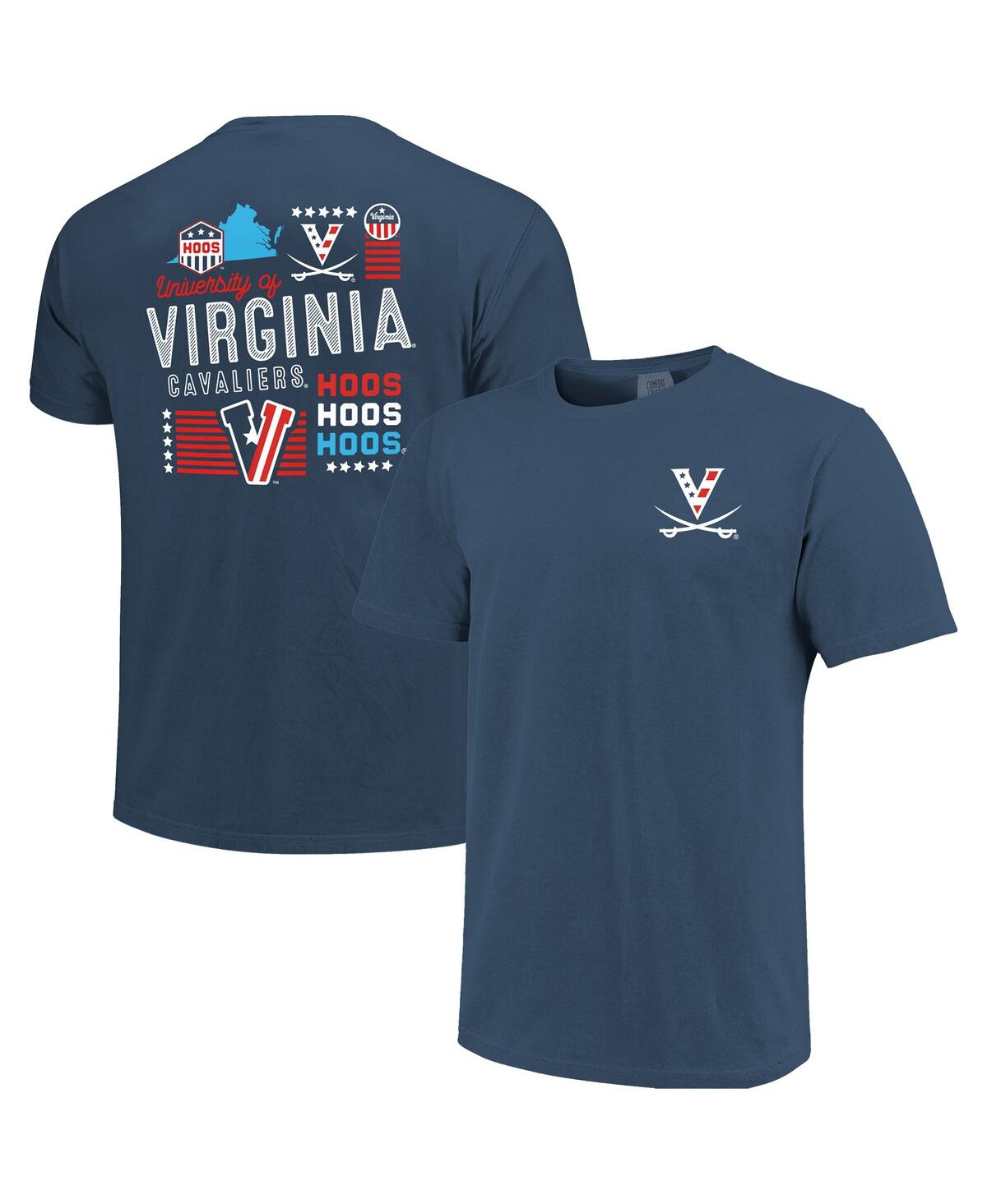 Image One Men's Navy Virginia Cavaliers Red, White & Hoo T-shirt
