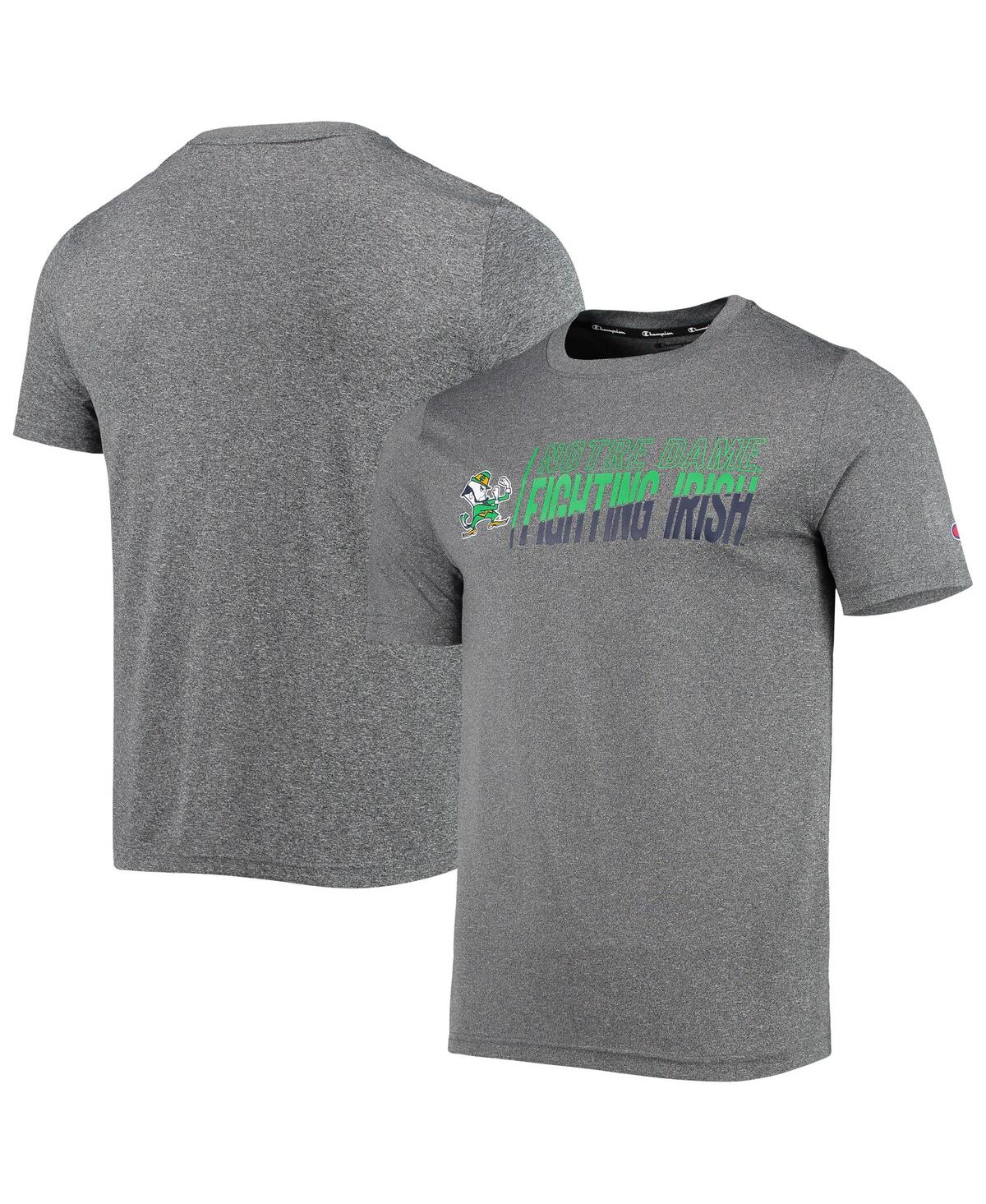 Champion Men's  Gray Notre Dame Fighting Irish Slash Stack T-shirt