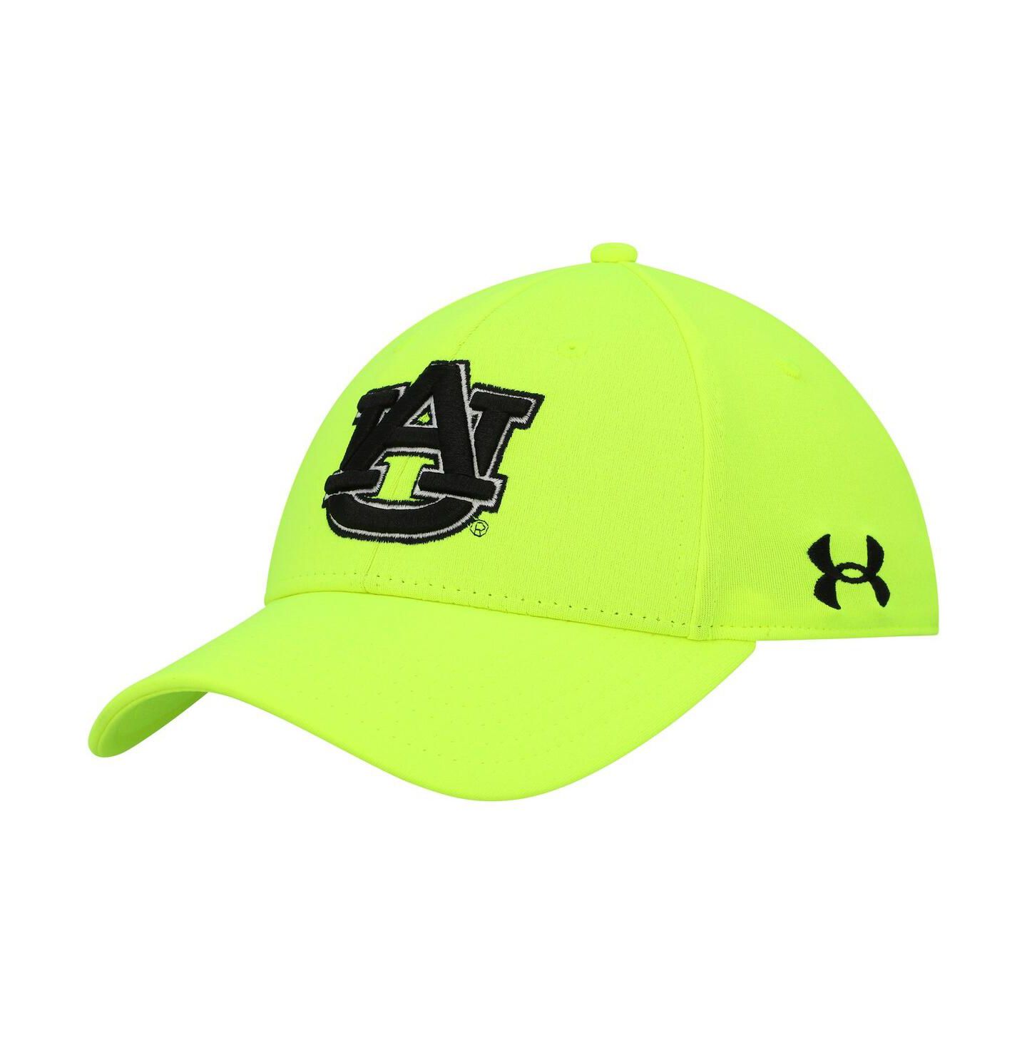 Мужская кепка Under Armour Neon Yellow Auburn Tigers Signal Call Performance Flex Hat — фото 1