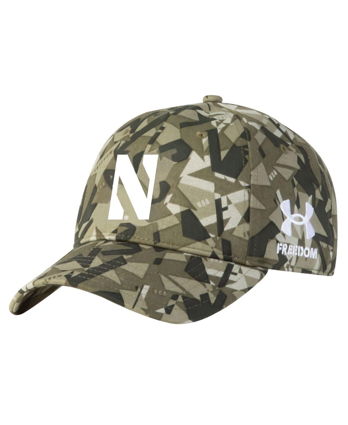 Shop Under Armour Men's  Camo Northwestern Wildcats Freedom Collection Adjustable Hat