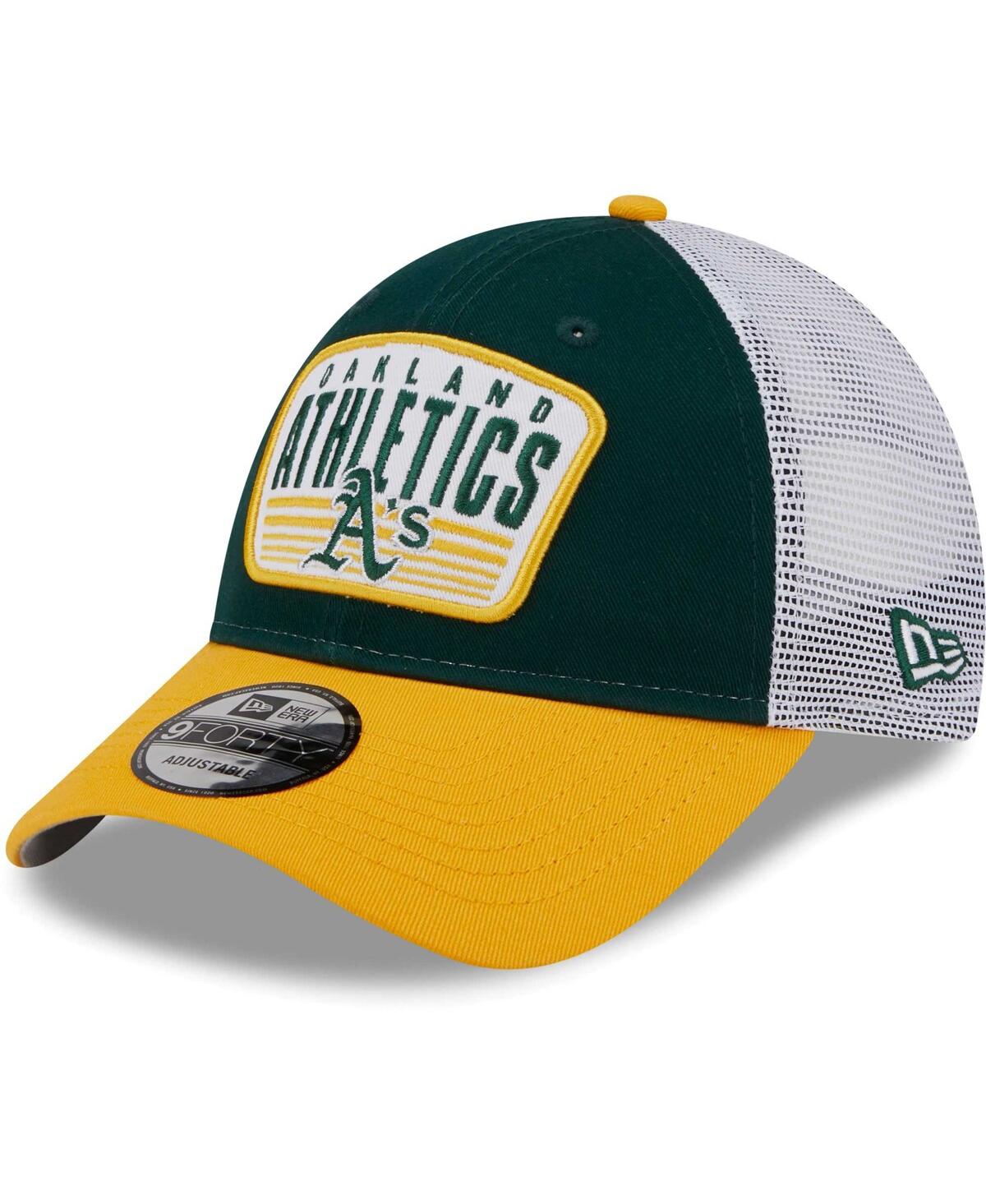 Shop New Era Men's  Green Oakland Athletics Two-tone Patch 9forty Snapback Hat
