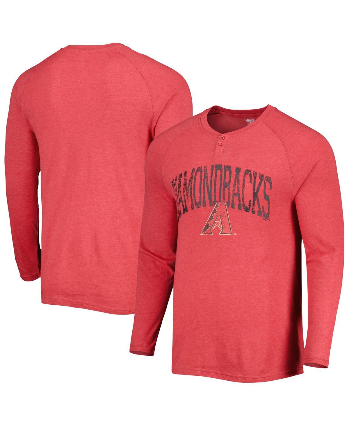 Shop Concepts Sport Men's  Red Arizona Diamondbacks Inertia Raglan Long Sleeve Henley T-shirt
