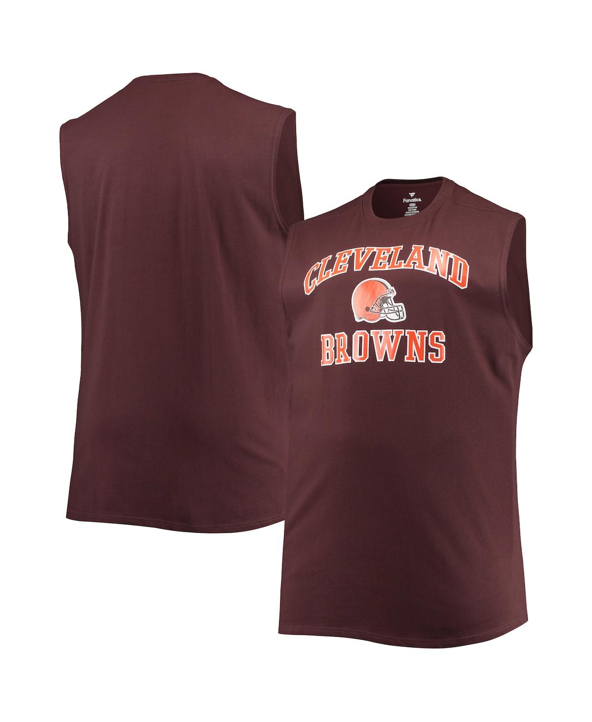 Fanatics Men's Brown Cleveland Browns Big And Tall Muscle Tank Top