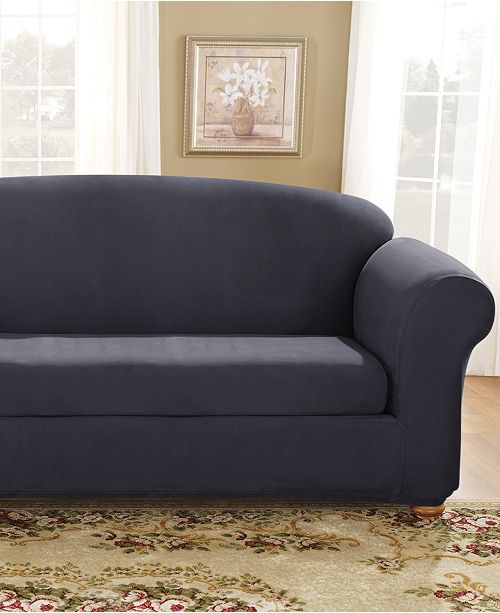Sure Fit Stretch Suede Box Cushion Sofa Slipcover & Reviews