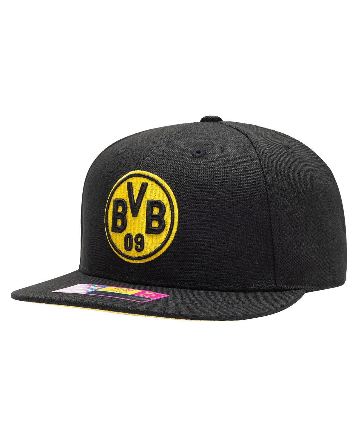 Men's Black Borussia Dortmund Draft Night Fitted Hat - Black