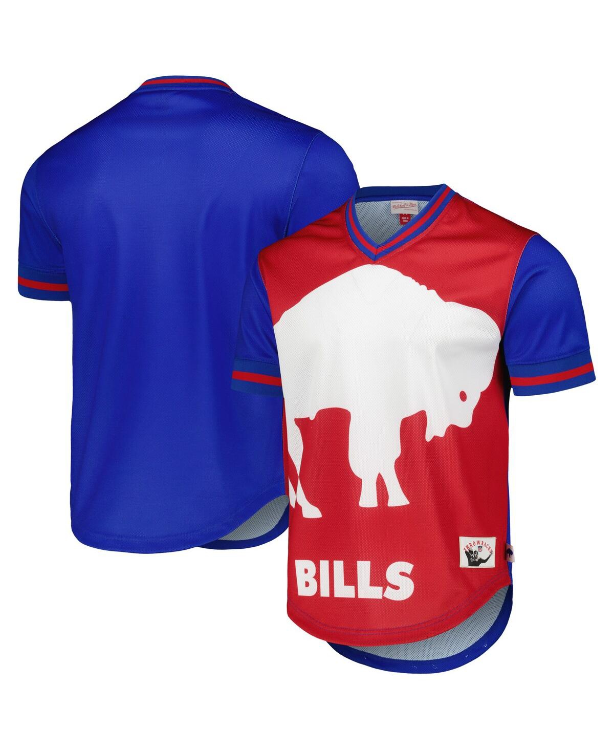Mitchell & Ness Men's  Royal Buffalo Bills Jumbotron 3.0 Mesh V-neck T-shirt
