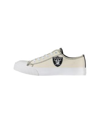 Women's Cream Las Vegas Raiders Low Top Canvas Shoes