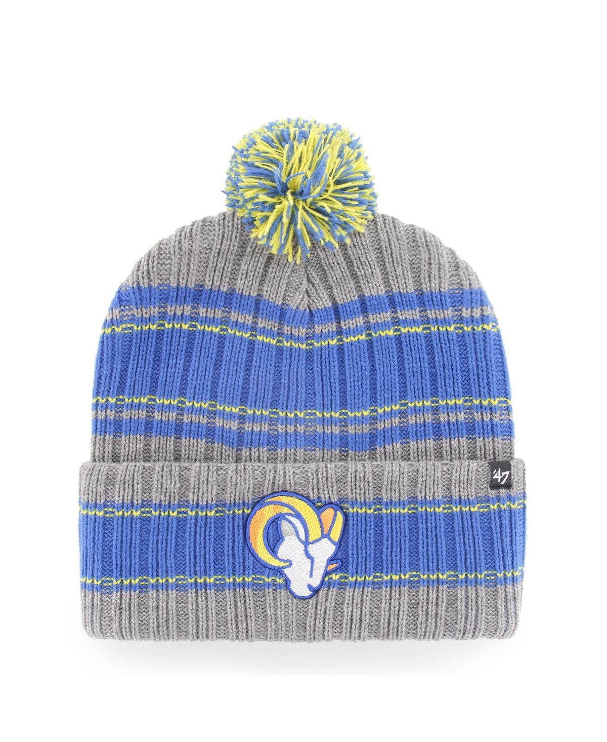 47 Brand Men's ' Graphite Los Angeles Rams Rexford Cuffed Knit Hat With Pom In Graphite
