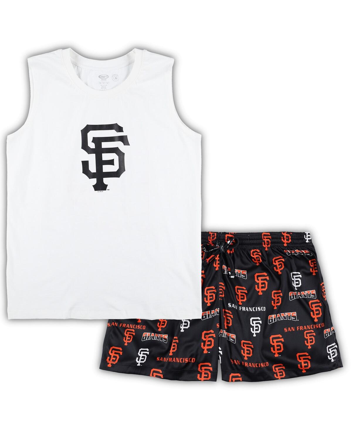Shop Concepts Sport Women's  White, Black San Francisco Giants Plus Size Tank Top And Shorts Sleep Set In White,black