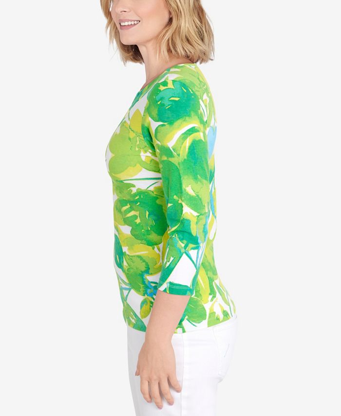 Ruby Rd. Petite Watercolor Print Knit Top Macy's