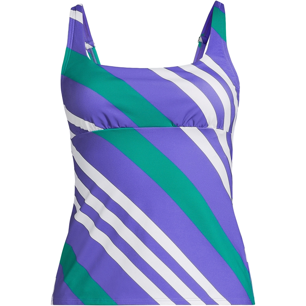 Lands' End Women's Plus Size Square Neck Underwire Tankini Swimsuit Top  Adjustable Straps