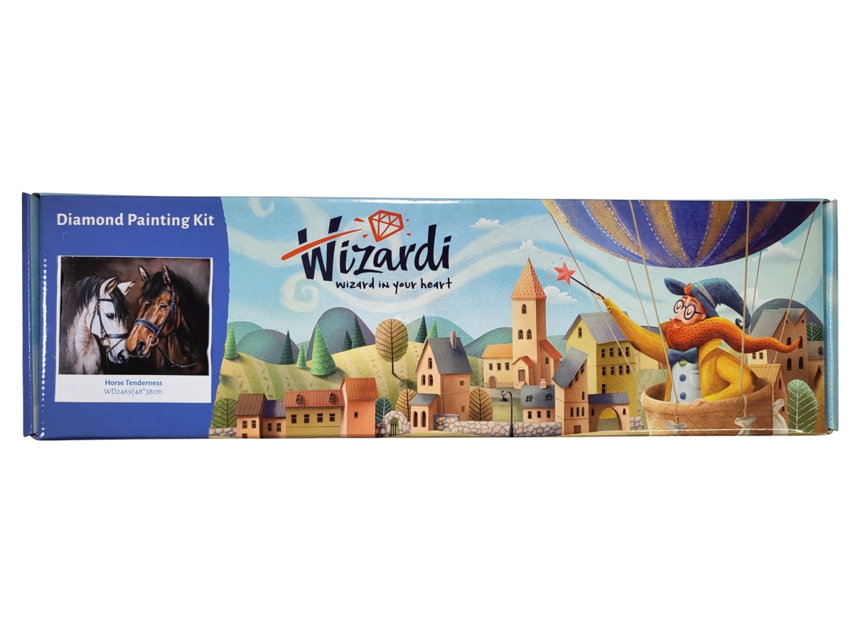 Diamond Painting Kit Wizardi Horse Tenderness WD2469 14.9 x 18.9 inches