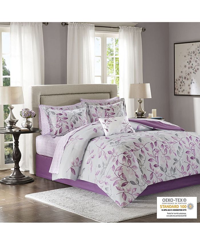Gracie Mills Amalia 9Piece Floral Comforter Set with Coordinating Cotton Bed Sheets Macy's