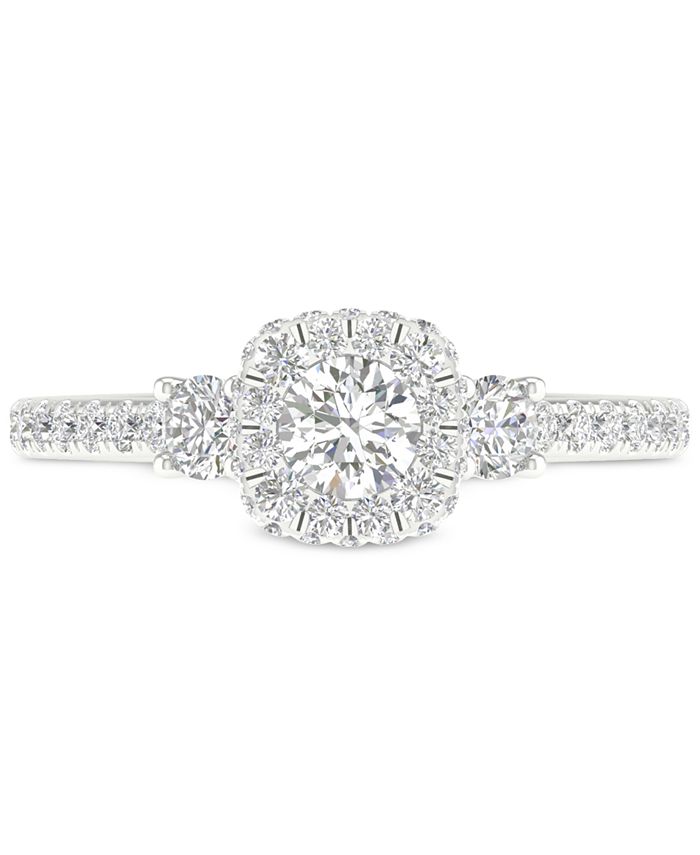 Macy's Diamond Halo Engagement Ring (1 ct. t.w.) in 14k White Gold Macy's
