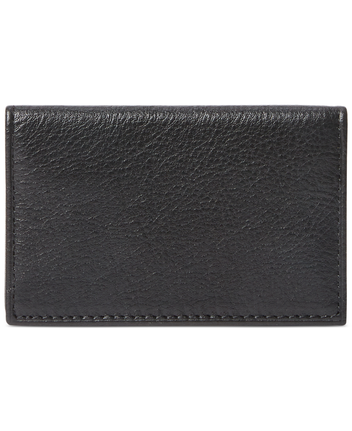 Shop Polo Ralph Lauren Men's Pebbled Leather Card Wallet In Black